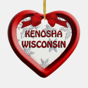 Kenosha Wisconsin Coeur ornement de Noël