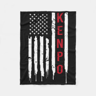 Kenpo Karate American Flag For Women Men  Fleece Blanket
