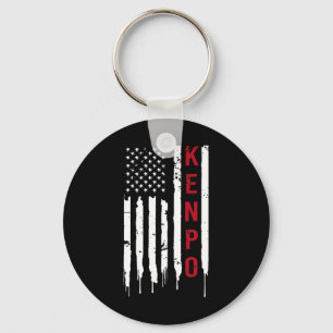 Kenpo Karate American Flag For Women Men Keychain
