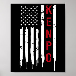 Kenpo Karate American Flag For Women Men  Poster