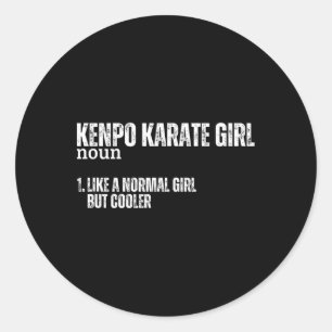 Kenpo Karate Girl Definition Funny Women American  Classic Round Sticker