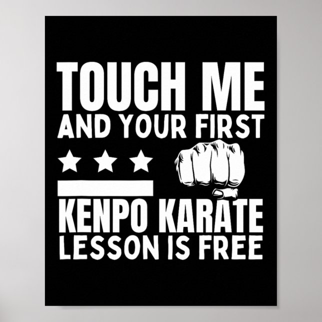 Kenpo Karate Lesson For Free Coach Funny American  Poster (Front)