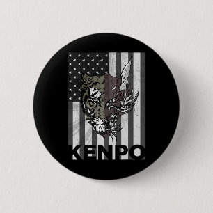 Kenpo Karate Martial Arts American Flag Women Men  2 Inch Round Button