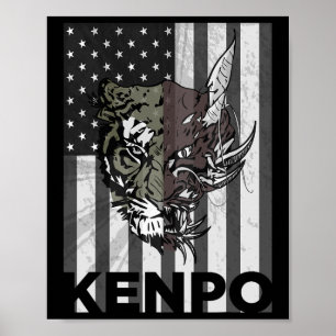 Kenpo Karate Martial Arts American Flag Women Men  Poster