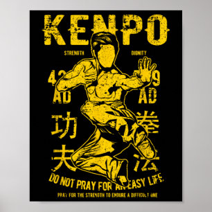 Kenpo Karate Martial Arts Retro Vintage Distressed Poster