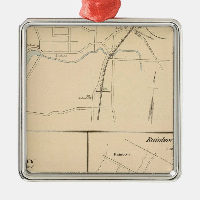 Kensington, Granby, Rainbow, Poquonnock Metal Ornament (Front)