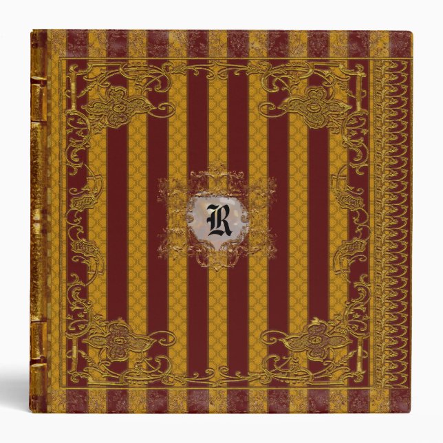 Kensington Stripe Vintage Monogram Binder (Front)