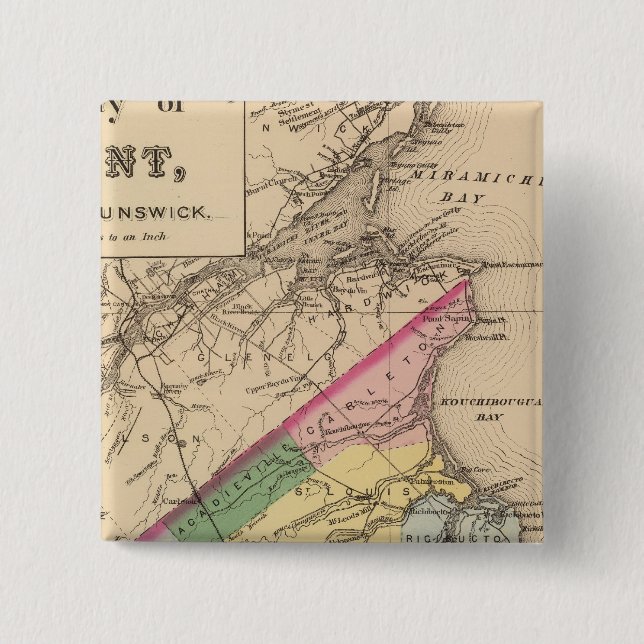 Kent Co, NB 2 Inch Square Button (Front)