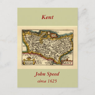 Kent Comté Angleterre Ancien Antiquaire John Carte
