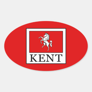Kent County England Oval Sticker
