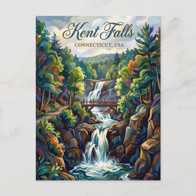 Kent Falls State Park Connecticut Postcard (Front)