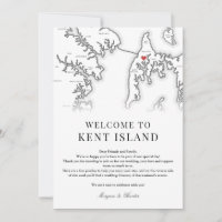 Kent Island Black White Wedding Welcome Itinerary