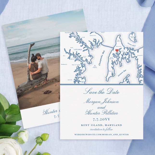 Kent Island Maryland Destination Wedding Save The Date (This Kent Island Save the Date is perfect for your coastal destination wedding)