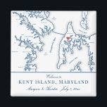 Kent Island Maryland Map Destination Wedding Favou Magnet<br><div class="desc">Quick and Easy ordering! These Kent Island MD map magnets make great Kent Island wedding favours to include in your Maryland destination wedding welcome bags. Move the heart by clicking "Edit Using design tool" under "Personalize". This elegant Kent Island map wedding favour magnet is perfect for your Kent Island destination...</div>