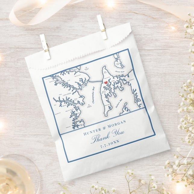 Kent Island Maryland Thank You Wedding Favour Bag (Clipped)