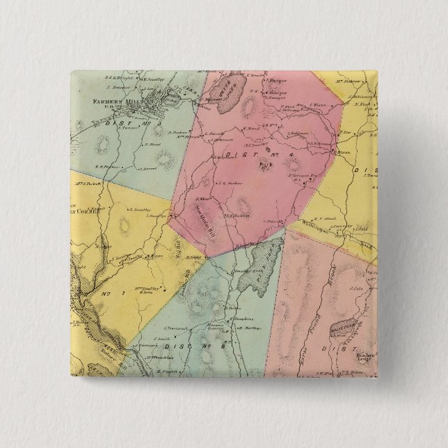 Kent, Town 2 Inch Square Button (Front)
