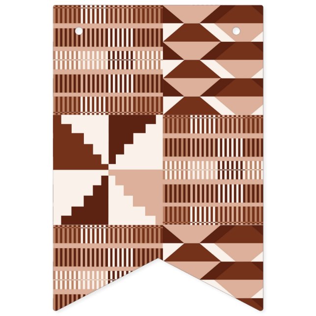 Kente Block - Clay Terracotta Bunting Flags (First Flag)