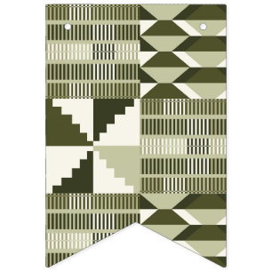 Kente Block - Heritage Olive Bunting Flags