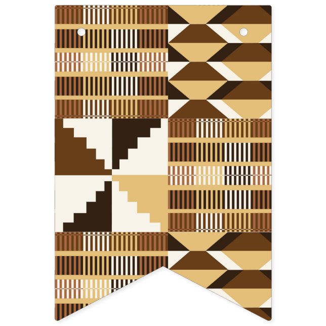 Kente Block - Muted Ochre Bunting Flags (First Flag)