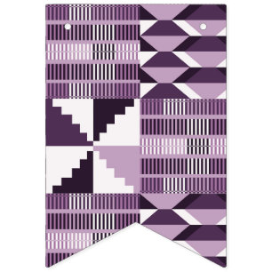 Kente Block - Smoky Plum Bunting Flags