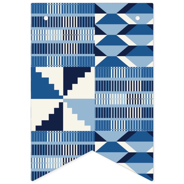 Kente Block - Soft Indigo Bunting Flags (First Flag)