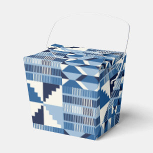 Kente Block - Soft Indigo Favor Box