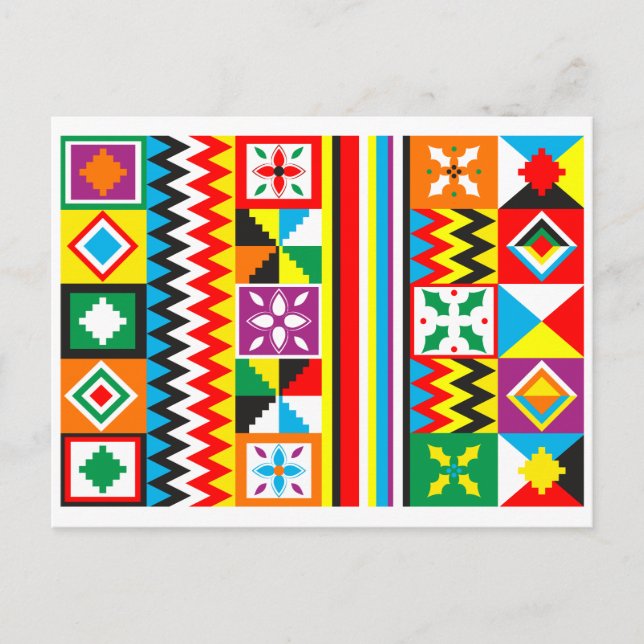 Kente Cloth Pattern African Tribal Print Postcard (Front)