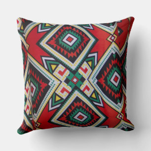 Kente Geometric Tapestry Throw Pillow