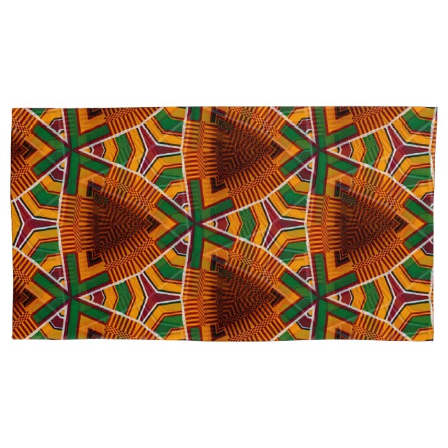 Kente Geometrics Kwanza Afrocentric  Pillowcase (Front-Left)