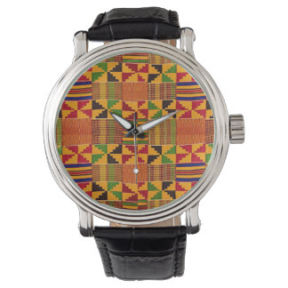 Kente motif texture imprimer visage montre à poign