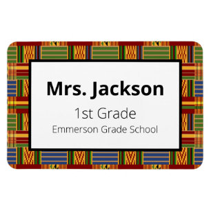 Kente Name and School Classroom Flexible Magnet