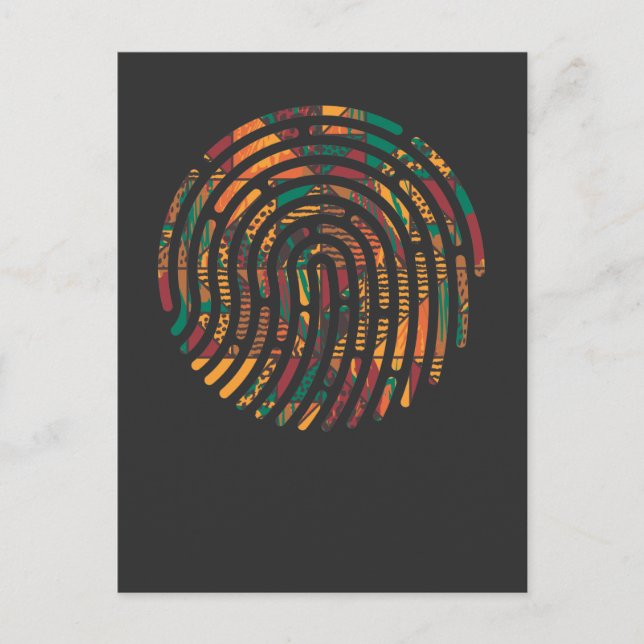Kente Pattern African Ghana Fingerprint nwentoma Postcard (Front)