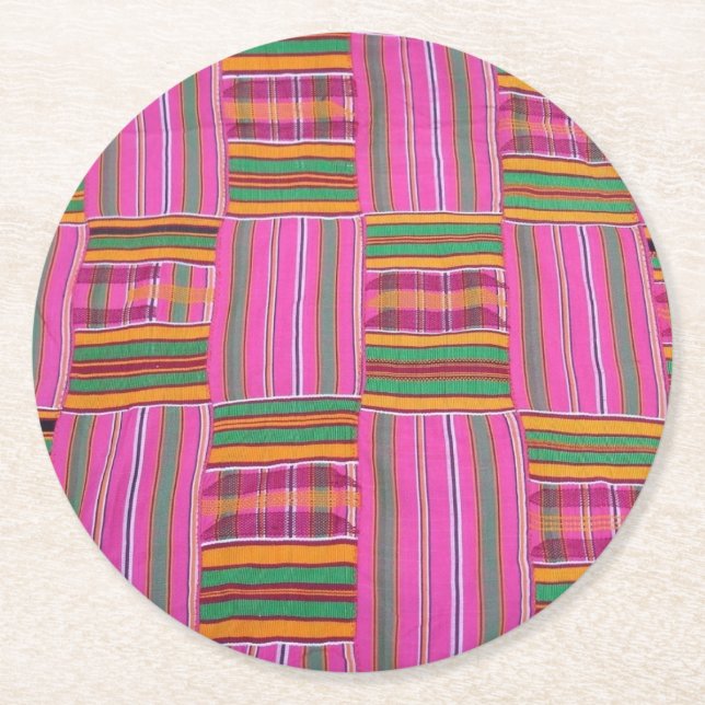 Kente Print Paper Coasters (Front)