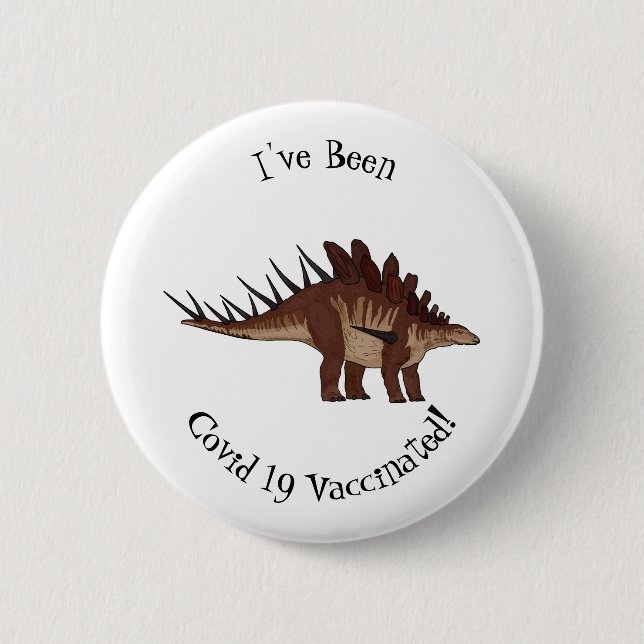 Kentrosaurus cartoon illustration 2 inch round button (Front)