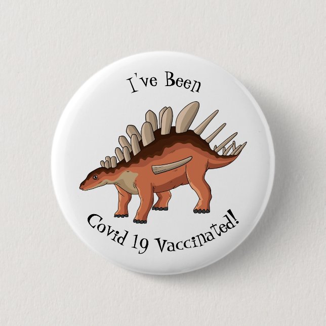 Kentrosaurus cartoon illustration 2 inch round button (Front)
