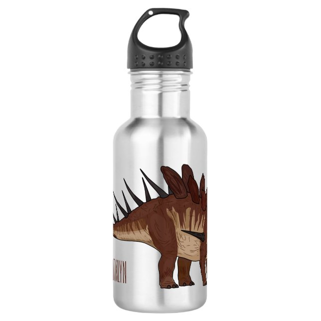 Kentrosaurus cartoon illustration  532 ml water bottle (Front)