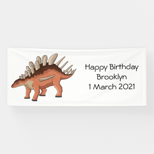 Kentrosaurus cartoon illustration banner (Horizontal)