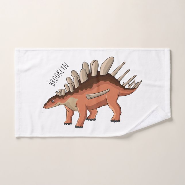 Kentrosaurus cartoon illustration bath towel set (Hand Towel)