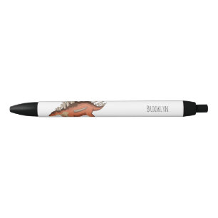Kentrosaurus cartoon illustration black ink pen