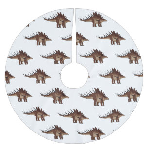 Kentrosaurus cartoon illustration brushed polyester tree skirt