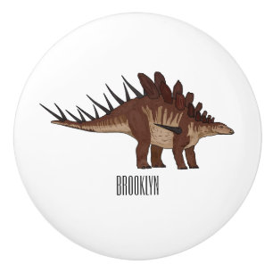 Kentrosaurus cartoon illustration ceramic knob