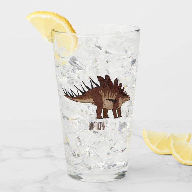 Kentrosaurus cartoon illustration  glass (Front Ice)