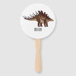 Kentrosaurus cartoon illustration hand fan