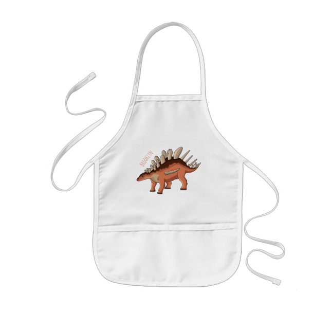 Kentrosaurus cartoon illustration kids apron (Front)