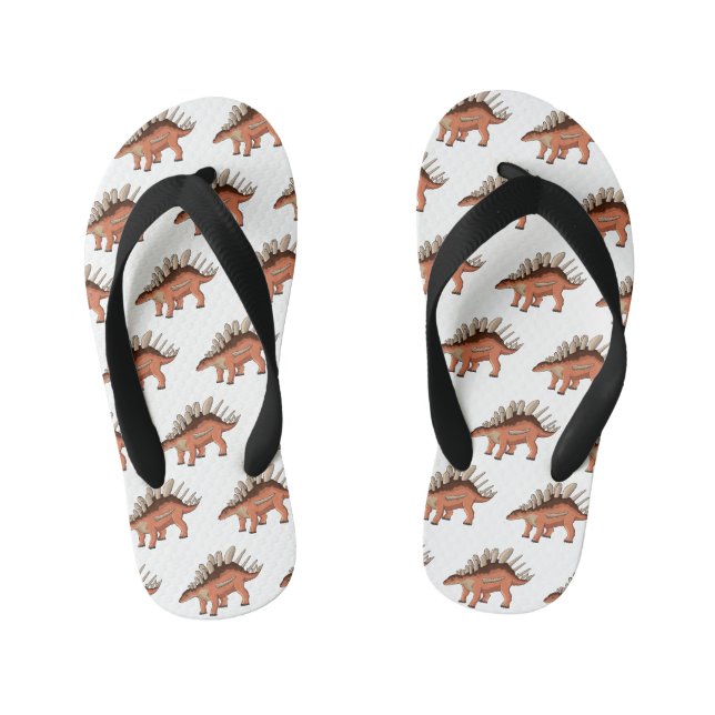 Kentrosaurus cartoon illustration kid's flip flops (Footbed)