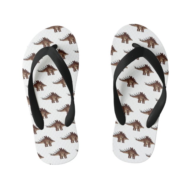 Kentrosaurus cartoon illustration  kid's flip flops (Footbed)