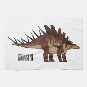 Kentrosaurus cartoon illustration  kitchen towel