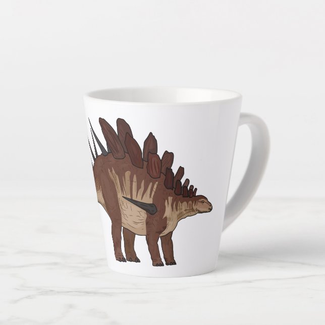 Kentrosaurus cartoon illustration  latte mug (Right Angle)
