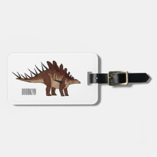 Kentrosaurus cartoon illustration luggage tag