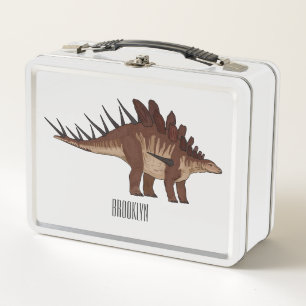 Kentrosaurus cartoon illustration  metal lunch box